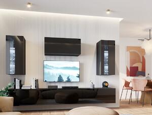 Moderná obývacia stena BRADT 66 - čierna / lesklá čierna