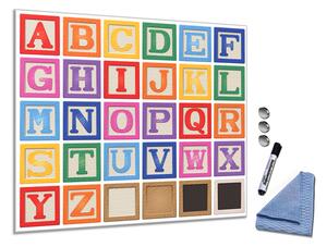 Sklenená magnetická tabuľa barevná veselá abeceda - S-228993463-10040