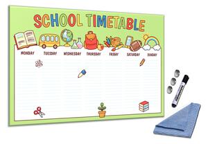 Sklenená magnetická tabuľa školní časový plán - S-1154842780-5050
