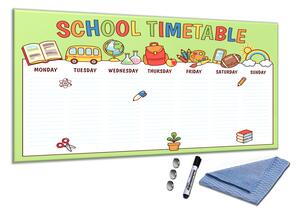 Sklenená magnetická tabuľa školní časový plán - S-1154842780-5050
