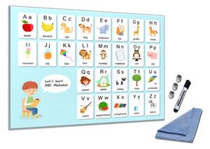 Sklenená magnetická tabuľa dětská anglická abeceda - S 1498906745-5050