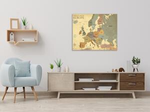 Sklenená magnetická tabuľa mapa Evropy s hlavními městy - A-158139512
