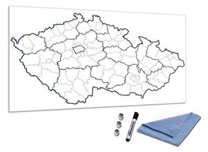 Sklenená magnetická tabuľa slepá mapa České republiky - A-34796708