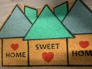 HOME ELEMENTS Rohožka z kokosových vlákien 40 x 60 cm, Home sweet home, domčeky