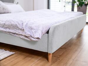 Sivá menčestrová posteľ AMELIA FJORD 140 x 200 cm