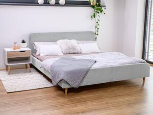 Sivá menčestrová posteľ AMELIA FJORD 120 x 200 cm