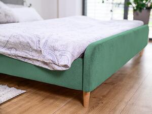 Zelená menčestrová posteľ AMELIA FJORD 160 x 200 cm