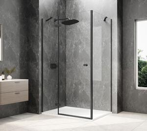 Polysan Polysan, GLOBE BLACK obdĺžniková sprchová zástena 900x800mm, číre sklo, ľavá, GB1090-3215LB