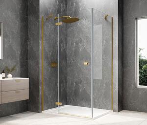 Polysan Polysan, GLOBE GOLD MATT obdĺžniková sprchová zástena 900x800mm, číre sklo, ľavá, GB1090-3215LG