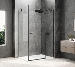 Polysan Polysan, GLOBE BLACK obdĺžniková sprchová zástena 900x800mm, číre sklo, pravé, GB1090-3215RB