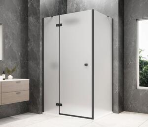Polysan Polysan, GLOBE BLACK obdĺžniková sprchová zástena 900x800mm, matné sklo, ľavá, GB1090-3215MLB