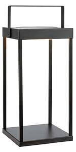 Solárna lampa Pure, čierna, USB, kov, výška 42 cm