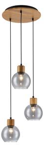 Italux PND-67505-3-WD závesné stropné svietidlo Velma | 40W E27 | dekor dreva | dymová