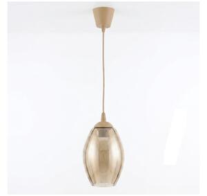 Brilagi - LED závesný luster na lankovom vedení R GLASS 1xE27/60W/230V, priemer 17 cm, béžová/dymovo-béžová
