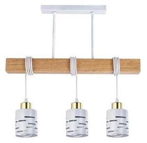Luster na lanku ELEN 3xE27/35W/230V biela/zlatá/hnedá
