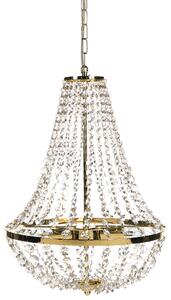 Luster zlatý železný stropná závesná lampa s kryštálmi osvetlenie v glamour štýle