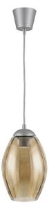 Brilagi - LED luster na lanku GLASS 1xE27/60W/230V pr. 17 cm strieborná/dymovo-béžová
