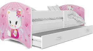 MAXMAX Detská posteľ LUCY so zásuvkou - 160x80 cm - HELLO KITTY
