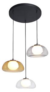 Italux PND-54637-3-BK-SG závesné stropné svietidlo Ainale | 7W G9 | čierna | pestrofarebná