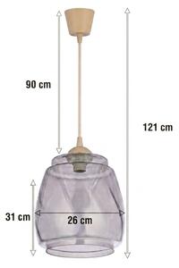 Brilagi - LED luster na lanku R GLASS 1xE27/60W/230V priemer 26 cm béžová/dymová sivá