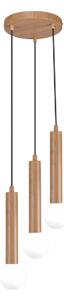 Italux PND-33574-3-WD závesné stropné svietidlo Filano | 5W G9 | hnedá | opálová