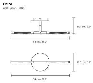 UMAGE LED nástenné svetlo Omni, oceľová farba, šírka 54 cm, 2-pl., Hliník / sivá / zinok, Obývacia izba / jedáleň, Hliník, Dizajn