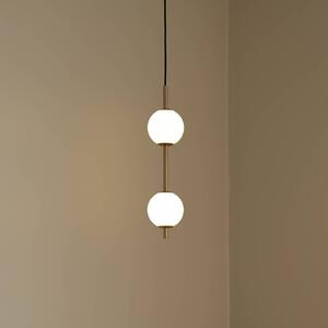 UMAGE LED závesné svietidlo Audrey, mosadzová farba, 2-pl. Ø 12 cm, Mosadz / zlato, Obývacia izba / jedáleň, kov, Dizajn, Závesné svietidlo