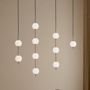 UMAGE LED závesné svietidlo Audrey, mosadzová farba, 3-pl. Ø 12 cm, Mosadz / zlato, Obývacia izba / jedáleň, kov, Dizajn, Závesné svietidlo