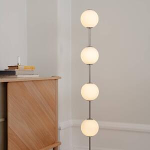 UMAGE LED stojacia lampa Audrey, oceľová farba, výška 128 cm, 4-pl., Hliník / sivá / zinok, Obývacia izba / jedáleň, kov, Dizajn, Stojaca lampa