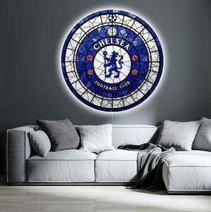 Svietiaci obraz Logo Chelsea - Sklenený efekt