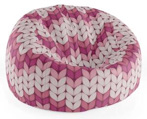 Sablio Sedací vak Cocoon Trojfarebné ružové pletenie - 75 x 45 x 35 cm