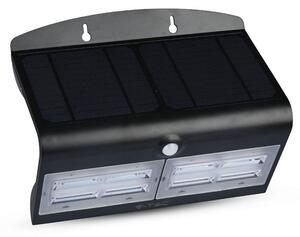 V-TAC Čierne LED solárne svietidlo 7W s pohybovým senzorom