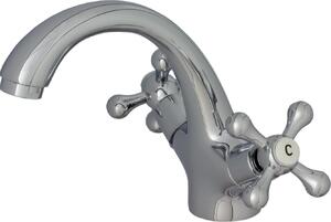 Granitan - Umývadlová batéria - Kúpeľňová batéria výška 17 cm - Batéria chróm - mosadz - RETRO