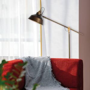 Stojacia lampa Nove, bronzová, kovová, E27, Hnedá / staromosadz, Obývacia izba / jedáleň, kov, Industriálny dizajn, Stojaca lampa