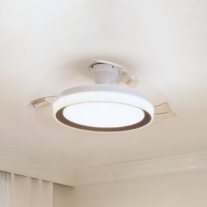 Stropný ventilátor Philips LED Bliss, zlatý/biely, tichý,, Biela / opálová, Obývacia izba / jedáleň, kov, Moderný