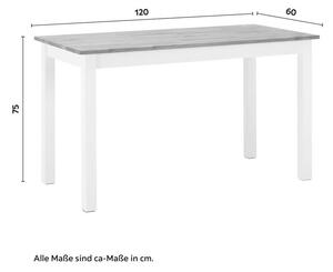 Jedálenský Stôl Antalia Biely 120x60 Cm