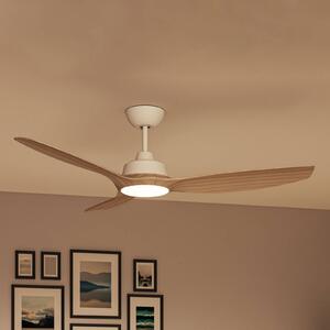 Ventilátor Philips LED Olas, Ø 132 cm, hnedý/biely,, Biela / opálová, Obývacia izba / jedáleň, Plast, Moderný