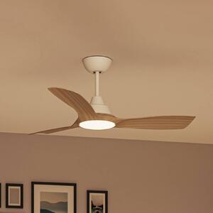 Ventilátor Philips LED Olas, Ø 106 cm, hnedý/biely,, Biela / opálová, Obývacia izba / jedáleň, Plast, Moderný