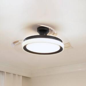Stropný ventilátor Philips LED Bliss čierno-biely, tichý,, Čierna, Obývacia izba / jedáleň, kov, Moderný