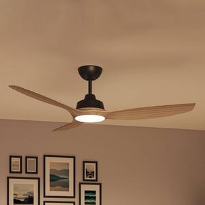 Ventilátor Philips LED Olas, priemer 132 cm, hnedý/čierny,, Čierna, Obývacia izba / jedáleň, Plast, Moderný
