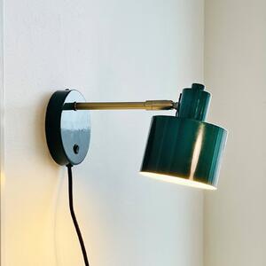 Dyberg Larsen Nástenné svetlo Ocean, tmavozelená, výška 30 cm, Zelená, Obývacia izba / jedáleň, kov, Dizajn, Nástenné svietidlo