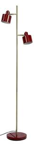 Dyberg Larsen Stojacia lampa Ocean, tmavočervená, 160 cm, 2-pl., Červená, Obývacia izba / jedáleň, kov, Škandinávsky, Stojaca lampa