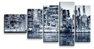 Sablio Obraz - 5-dílný Nočný New York - 100x60 cm