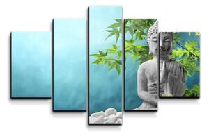 Sablio Obraz - 5-dílný Budha - 125x90 cm