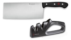 Wüsthof Wüsthof - Sada kuchynský nôž čínsky a brúska GOURMET GG296 + záruka 3 roky zadarmo