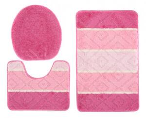 Sada kúpeľňových koberčekov MULTI C5132 ružový ROMBY