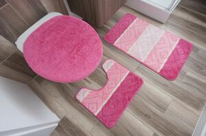Sada kúpeľňových koberčekov MULTI C5132 ružový ROMBY