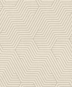 RASCH | Vliesová tapeta na stenu Deco Style 312515 | 0,53 x 10,05 m | krémová, metalická
