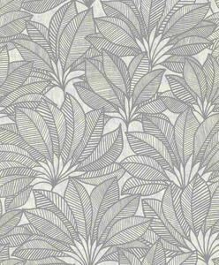 RASCH | Vliesová tapeta na stenu Deco Style 542646 | 0,53 x 10,05 m | šedá, metalická