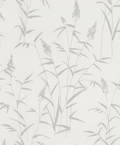 RASCH | Vliesová tapeta na stenu Deco Style 312904 | 0,53 x 10,05 m | metalická, biela